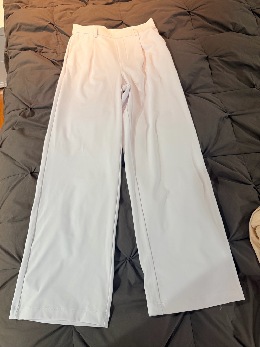 HALARA Wide-Leg High-Rise Pants in Light Gray